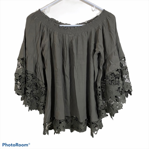 Blouse Muche Et Muchette Femme – Cold Shoulder, Crochet, Rose, Taille Unique – Neuve Avec étiquettes